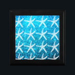 Starfish Mönster Beach Coastal Glittery Blue Cute Minnesask<br><div class="desc">Designad med stjärnfisk mönster i glittblå bakgrund!</div>