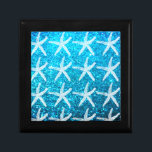 Starfish Mönster Beach Coastal Glittery Blue Cute Minnesask<br><div class="desc">Designad med stjärnfisk mönster i glittblå bakgrund!</div>
