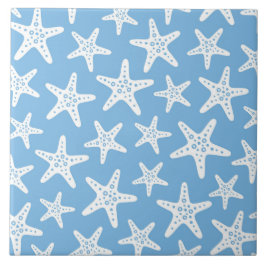 Starfish Mönster Blue Kakelplatta