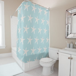 Starfish Mönster Coastal Shower Curtain