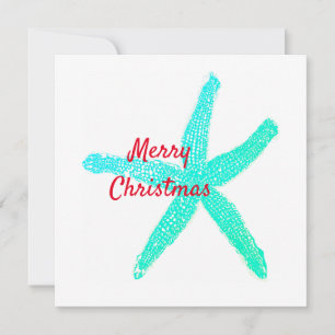 Starfish Mönster Grönt Blue Red God jul