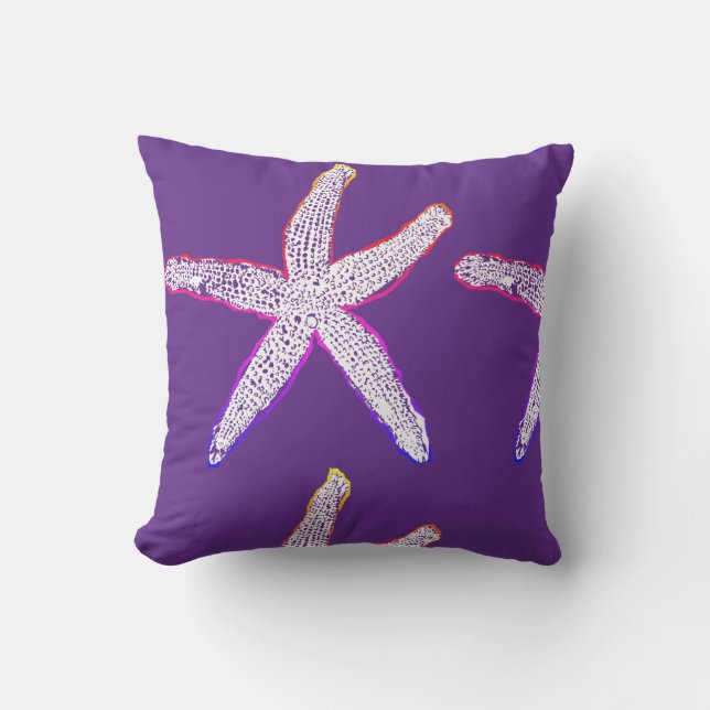 Starfish Multifärgad Rosa Lila Mors dag Gift Kudde (Framsida)