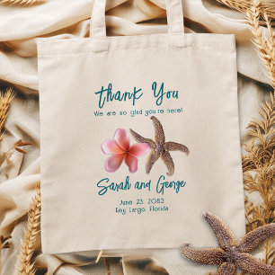Starfish n Plumeria Welcome Bröllop Bag Tygkasse