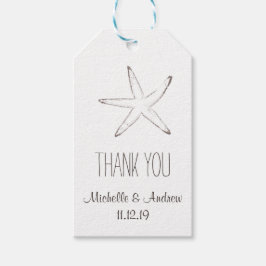 Starfish Nautical Bröllop Tack Presentetikett