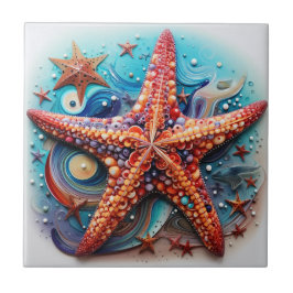 Starfish Nautical Coastal Beach Kakelplatta