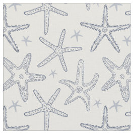 Starfish Ocean Sea Life Blue and White Mönster Tyg