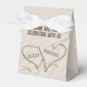 Starfish och Beach Hearts with Namn Presentaskar