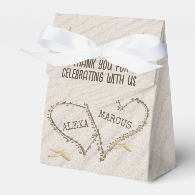 Starfish och Beach Hearts with Namn Presentaskar (Framsidan Sidan)