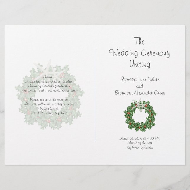 Starfish och Holly Tropical Jul Programme (Framsida)