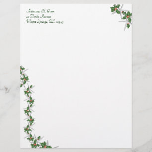 Starfish och Holly Tropical jul Stationery Brevhuvud