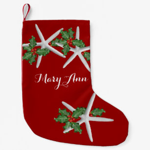 Starfish och Holly Tropical Jul Stocking Liten Julstrumpa