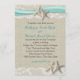 Starfish och Ribbon Beach Aqua Inbjudningar