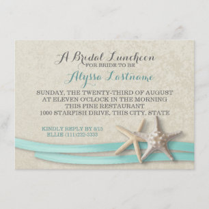 Starfish och Ribbon Möhippa Luncheon Inbjudningar