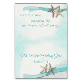 Starfish och Ribbon Ställe Bord Card Bordsnummer