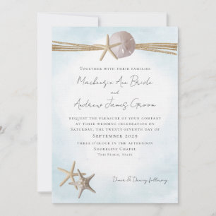 Starfish och Rope Beach Wedding Inbjudningar