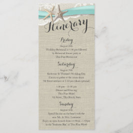 Starfish och Snöre Rustic Beach Wedding Itinerary Program