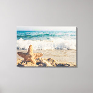 Starfish on a Sandy Beach Photographic Canvastryck
