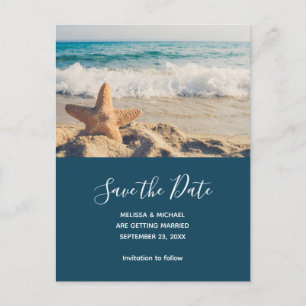 Starfish on a Sandy Beach Photographic Inbjudan Vykort