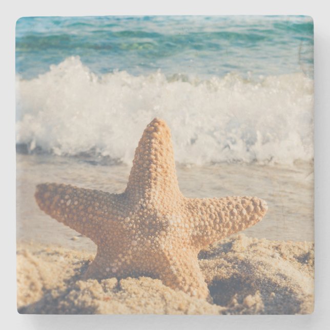Starfish on a Sandy Beach Photographic Stenunderlägg (Framsidan)