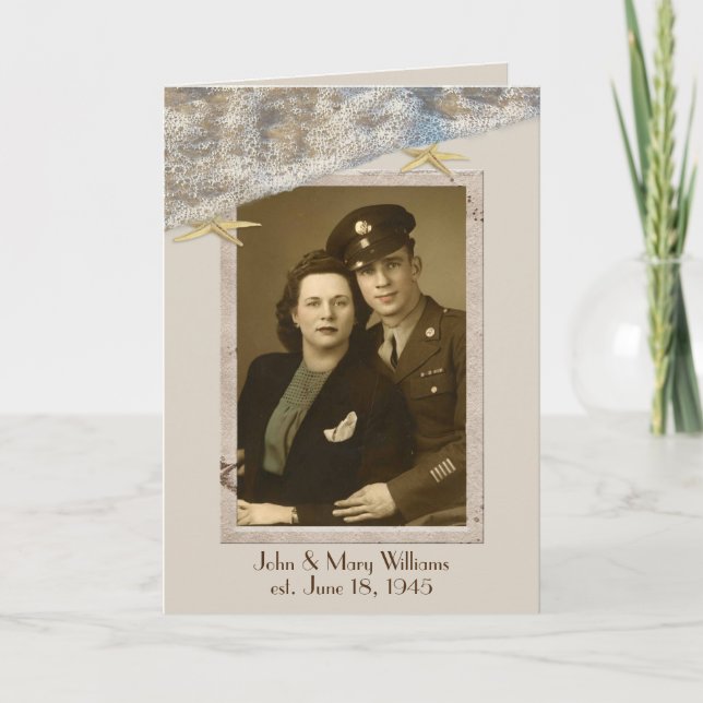 Starfish on Beach-årsdag Photo Ram Kort (Framsida)