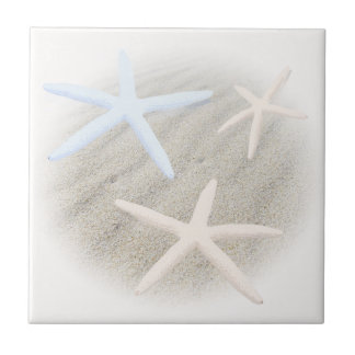 Starfish on Beach Sand Ceramic Tile Kakelplatta