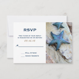Starfish on Rocky Background Beach Wedding OSA Kort