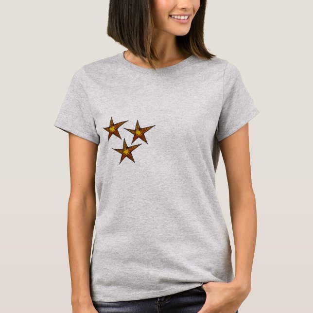 Starfish på sandstranden Sommarkonst T-shirt (Framsida)
