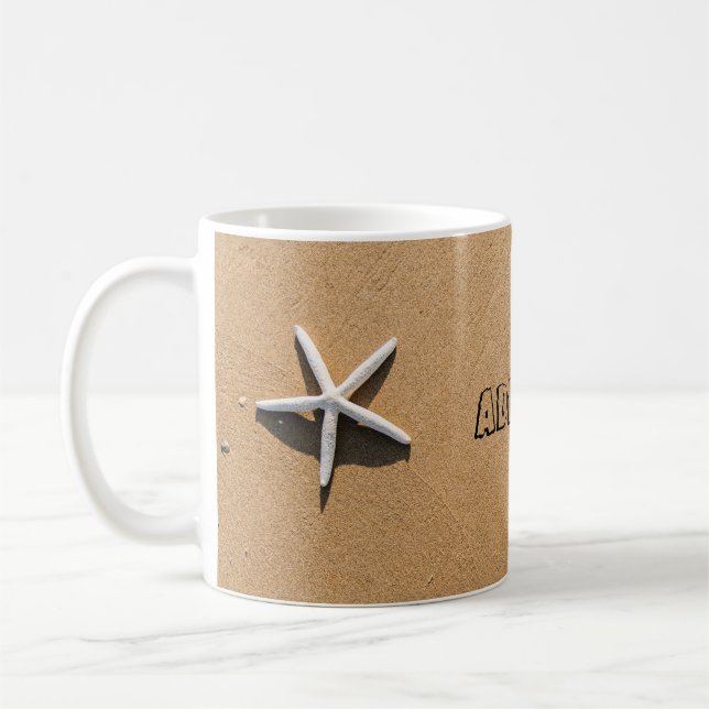 Starfish på Sandy Beach Kaffemugg (Vänster)