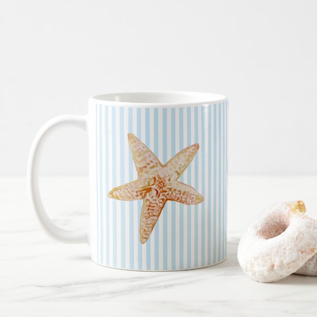 Starfish Painting Blue Rand Art Mugg (Med munk)