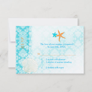 Starfish Pair Glam Beach Wedding OSA kort