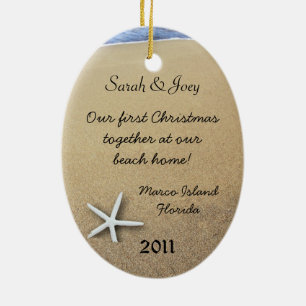 Starfish par Anpassningsbar Oval jul Ornament