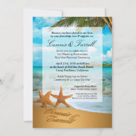 Starfish par Faux Vellum Beach Wedding Inbjudningar
