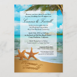 Starfish par Faux Vellum Beach Wedding Inbjudningar