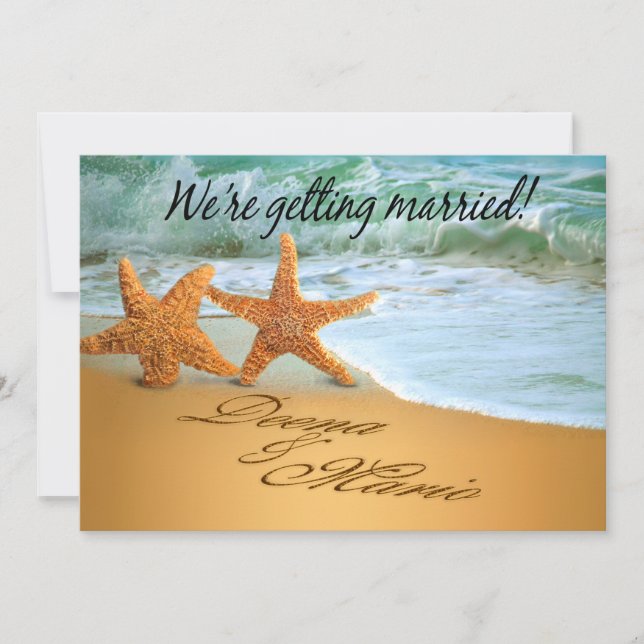 Starfish para Save the Date Beach Themme Spara Datumet (Framsida)