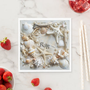 Starfish Pearls Seashells Driftwood Beach Pappersservett