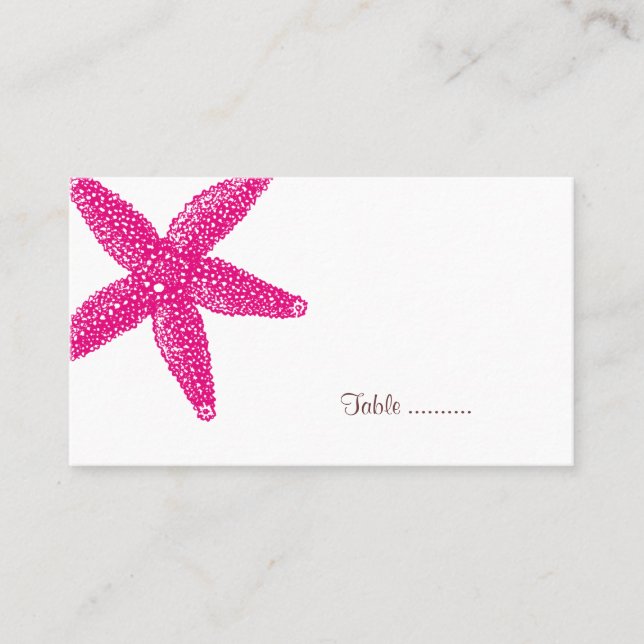 Starfish-platskort Placeringskort (Framsida)