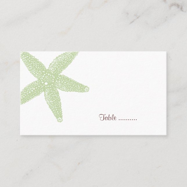 Starfish-platskort Placeringskort (Framsida)