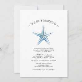 Starfish Post Beach Wedding Party Inbjudningar