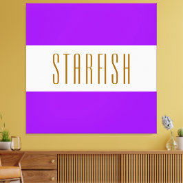 STARFISH Roligt Bright Tropical Lila White Rand Canvastryck