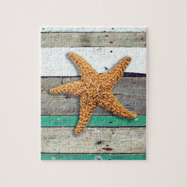 Starfish Rustic Beach Board Nautical Pussel (Vertikal)