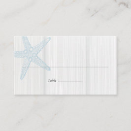 Starfish Rustic Beach Wood Blue Grått Placeringskort