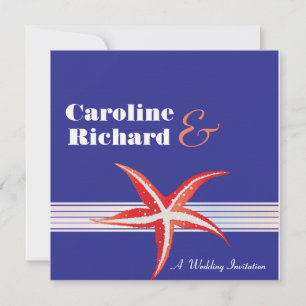 Starfish - Sailor Wedding bjudning Inbjudningar