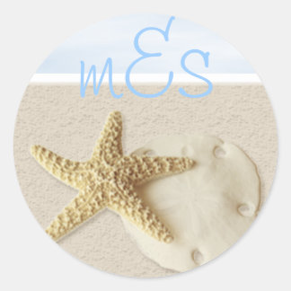 Starfish & Sand Dollar ・ Anpassa mig. Runt Klistermärke