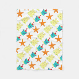 Starfish Sand Leksaker Castle Bucket Shovel Beach Fleecefilt