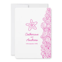 Starfish sea swirrrt rosa-bröllopsinbjudan
