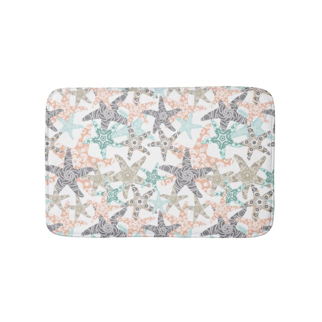 Starfish Seamless Mönster Bath Mat Badrumsmatta (Framsidan)