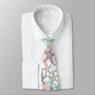Starfish Seamless Repeat Mönster Neck Tie Slips