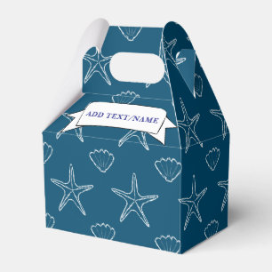 Starfish Seashell Mönster på Ocean Blue Anpassning Presentaskar