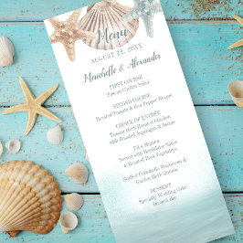 Starfish Seashell Nautical Ocean Wave Bröllop Meny