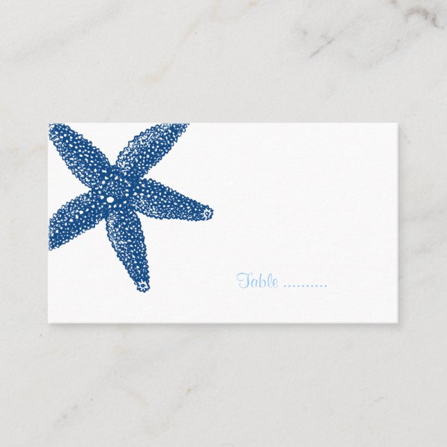 Starfish Seashell Place Card Placeringskort (Framsida)